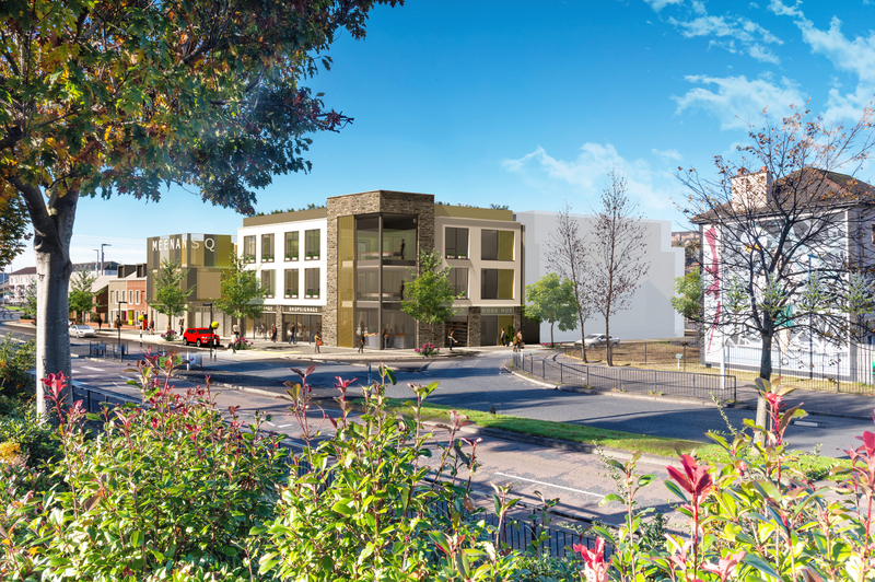 View of the proposed development from the viewpoint on the Lecky Road.