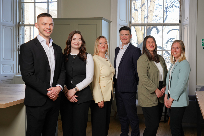 Turley Scotland Planning team. Left to right: Michael Bruce (Planner), Iona Sutherland (Planner), Christine Dalziel (Director), Gordon Thomson (Head of Planning Scotland), Mary McCabe (Senior Planner), Jessica Powell (Senior Planner)